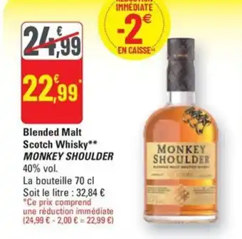 G20 MONKEY SHOULDER Blended Malt Scotch Whisky offre