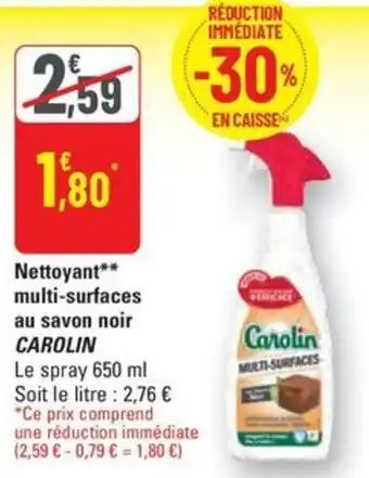 G20 CAROLIN Nettoyant multi-surfaces au savon noir offre