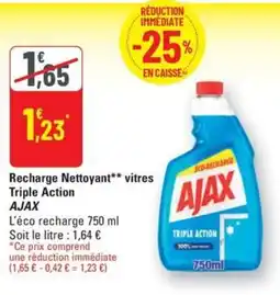 G20 AJAX Recharge Nettoyant vitres Triple Action offre