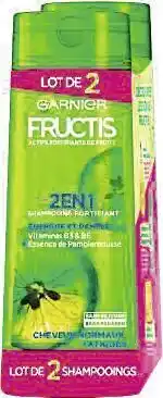 Casino Supermarchés Shampooing Fortifiant 2en1 Cheveux Normaux Fructis offre