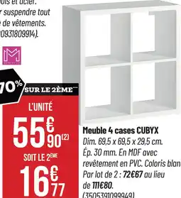 Bricorama Meuble 4 cases cubyx offre