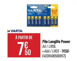 Bricorama VARTA Pile Longlife Power AA/LR06. offre