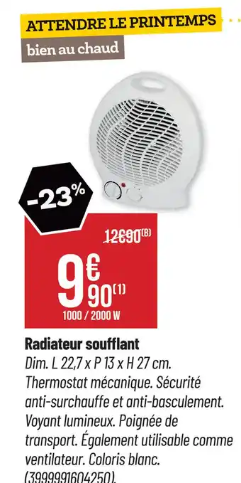 Bricorama Radiateur soufflant offre