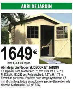 Tridôme Abri de jardin flodovrak decor et jardin offre