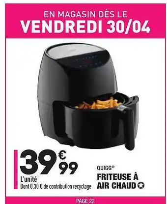 ALDI Friteuse à Air Chaud Quigg offre