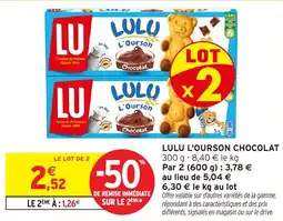 Intermarché Lulu l'ourson chocolat offre