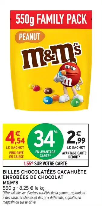 Intermarché Billes chocolatées cacahuète enrobées de chocolat m&m's offre