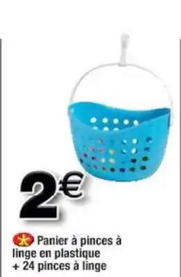 Cora x Carrefour Panier à Pinces à Linge En Plastique + 24 Pinces à Linge offre