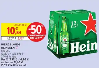 Intermarché Bière blonde heineken offre