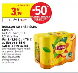 Intermarché Boisson au thé pêche lipton offre