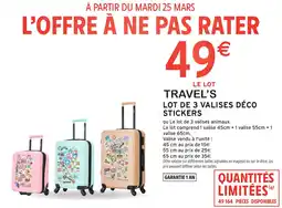 Intermarché Travel's lot de 3 valises déco stickers offre