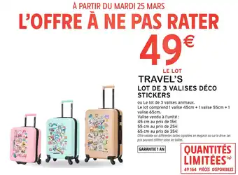 Intermarché Travel's lot de 3 valises déco stickers offre