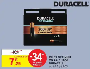 Intermarché Piles optimum x8 aa / lr06 duracell offre