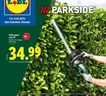 Lidl Taille-haies sans fil offre