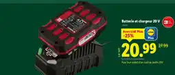 Lidl Batterie et chargeur 20 V offre