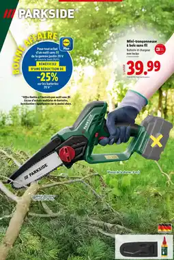 Lidl Mini-tronçonneuse à bois sans fil offre