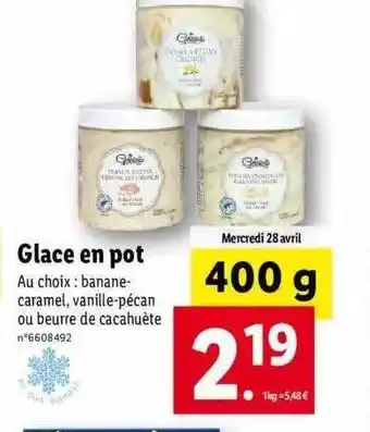 Lidl Glace En Pot Gelatelli offre