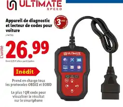 Lidl ULTIMATE Appareil de diagnostic et lecteur de codes pour voiture offre