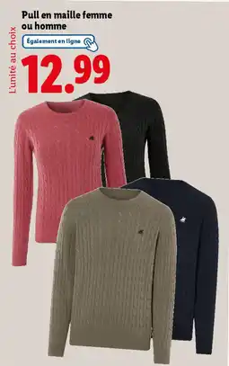 Lidl Pull en maille femme ou homme offre