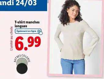 Lidl T-shirt manches longues offre