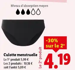 Lidl Culotte menstruelle offre