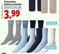 Lidl Chaussettes homme ou femme offre