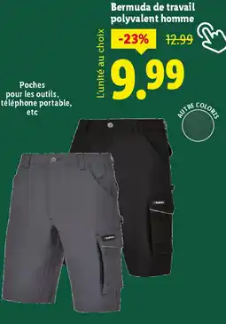 Lidl Bermuda de travail polyvalent homme offre