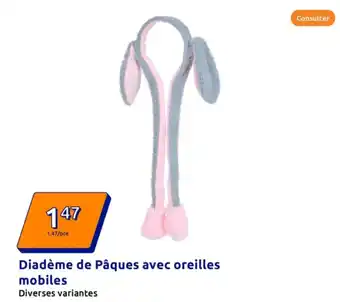 Action Diadème de Pâques avec oreilles mobiles offre