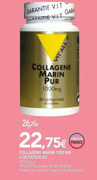 naturéO Collagène Marin 1000 Mg X30 Capsules Vit'all offre