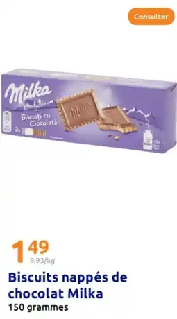 Action Biscuits nappés de chocolat Milka offre