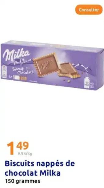 Action Biscuits nappés de chocolat Milka offre