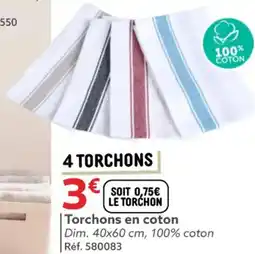 Gifi Torchons en coton offre