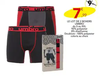 Stokomani Umbro Le lot de 2 boxers offre