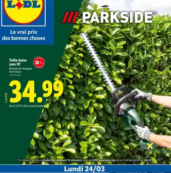 Lidl PARKSIDE Taille-haies sans fil offre