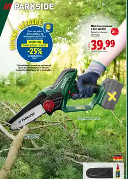 Lidl PARKSIDE Mini-tronçonneuse à bois sans fil offre