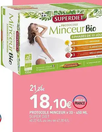naturéO Protocole Minceur X30 - 450 Ml Super Diet offre