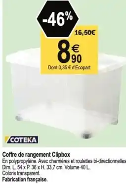 Tridôme COTEKA Coffre de rangement Clipbox offre