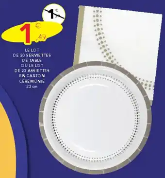 Stokomani Le lot de 20 serviettes de table ou le lot de 23 assiettes en carton cérémonie offre