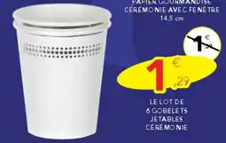 Stokomani Le lot de 6 gobelets jetables ceremonie offre