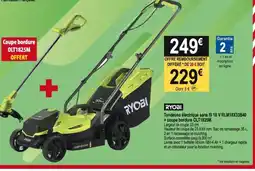 Tridôme RYOBI Tondeuse électrique sans fil 18 V RLM18X33B40 offre