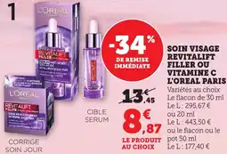 Bi1 Soin visage revitalift filler ou vitamine c l'oreal paris offre