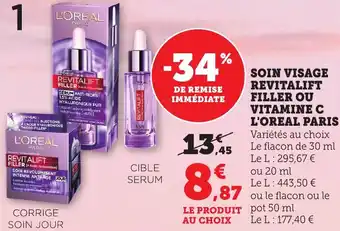 Bi1 Soin visage revitalift filler ou vitamine c l'oreal paris offre