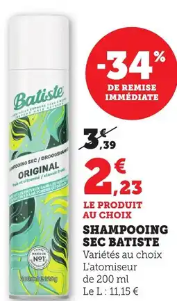 Bi1 Shampooing sec batiste offre