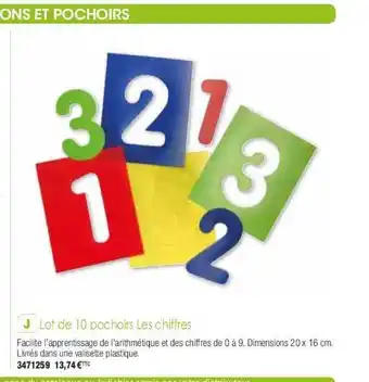 Plein ciel Lot De 10 Pochoirs Les Chiffres offre