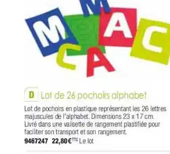Plein ciel Lot De 26 Pochoirs Alphabet offre