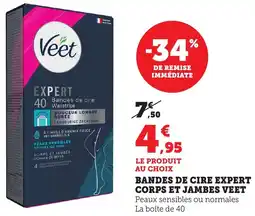 Bi1 Bandes de cire expert corps et jambes veet offre