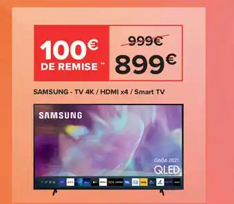 Carrefour Samsung - Tv 4k - Hdmi X4 - Smart Tv offre