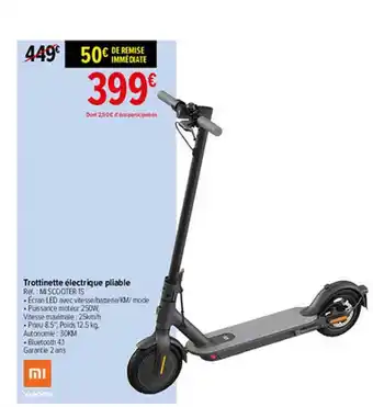Carrefour Trottinette électrique Pliable Xiaomi offre