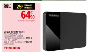 Disque Dur Externe 2to Toshiba
