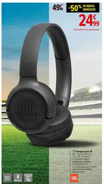 Carrefour Casque Sans Fil Jbl offre